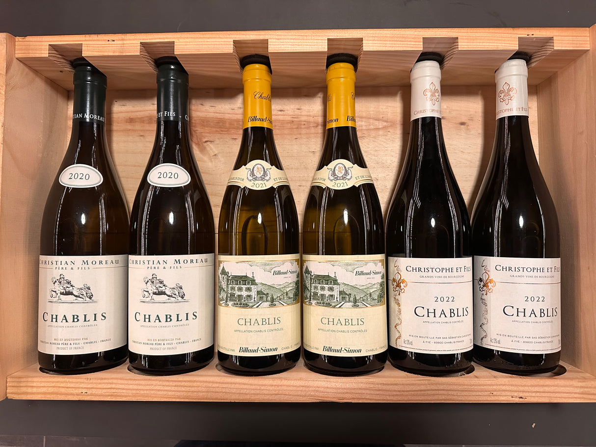 Chablis AC 6 Pack- Christophe et Fils, Billaud-Simon and Christian Moreau