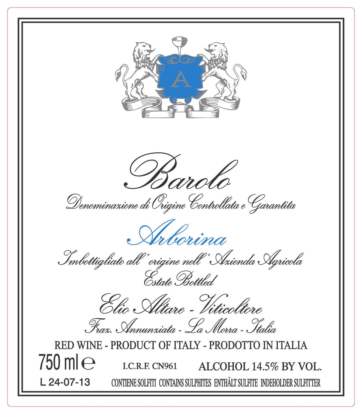 Elio Altare Barolo Arborina 2021