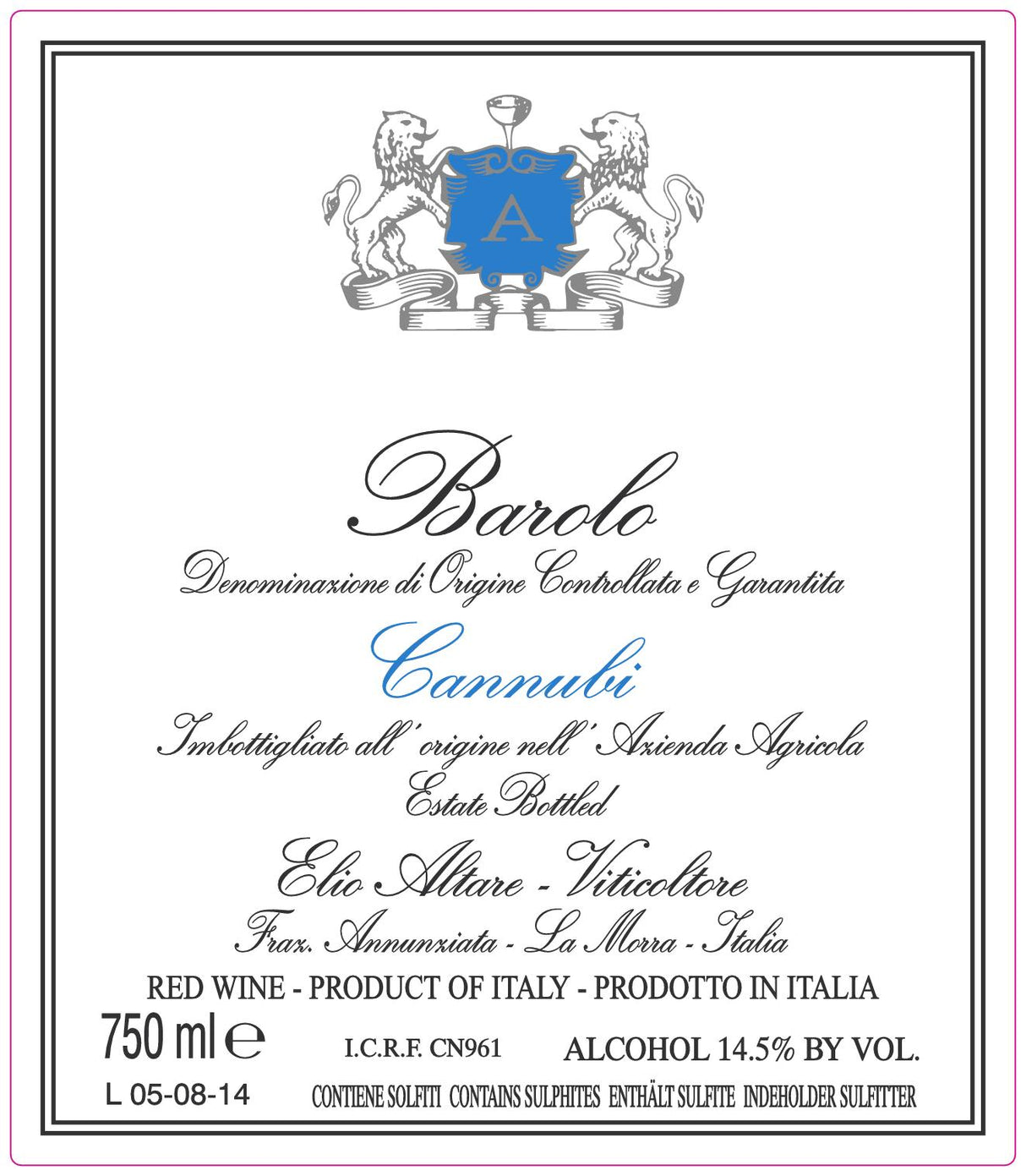 Elio Altare Barolo Cannubi 2021